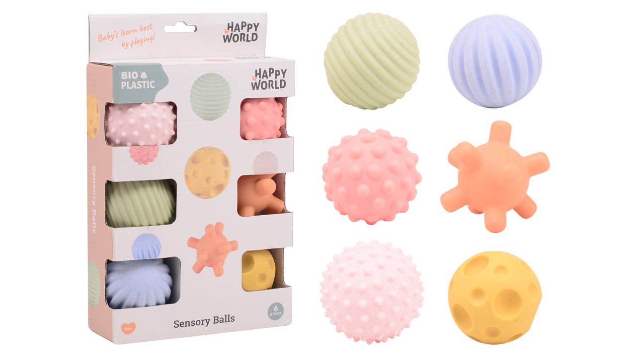 John Toy Motoriek en zintuig ballen 6dlg | Johntoy
