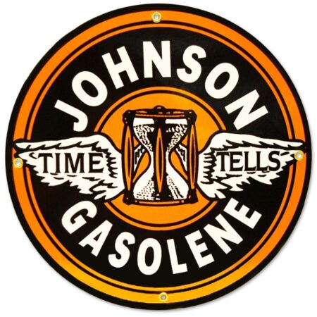 Johnson Gasolene Emaille Bord 30 cm | Fiftiesstore