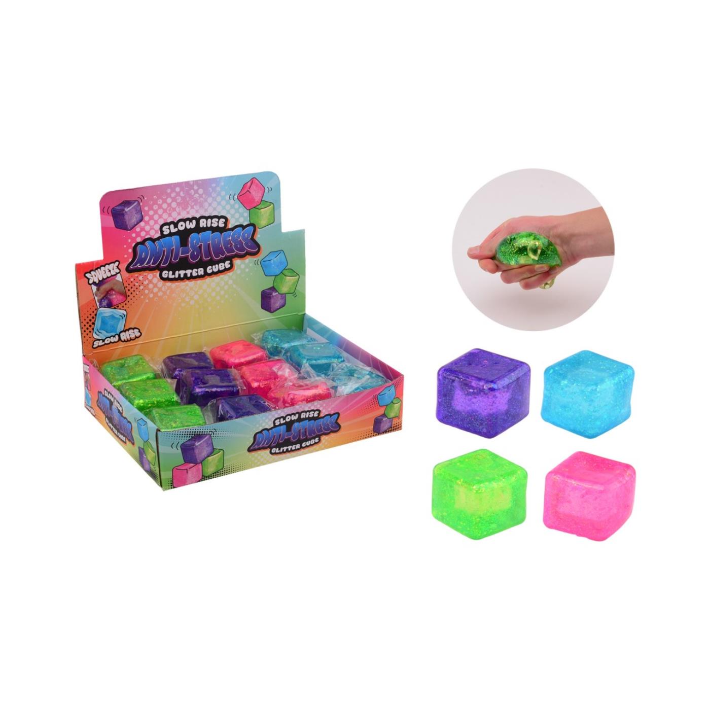 Johntoy Slowrise antistress glitterkubus | Johntoy