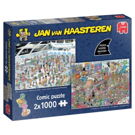 Jumbo puzzel Jan van Haasteren ruimte en film 2x1000 | Jumbo