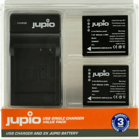 Jupio Kit: 2x Battery DMW-BLG10E + USB Single Charger