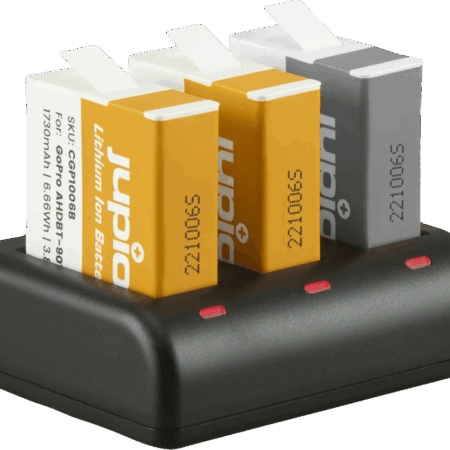 Jupio Kit: Enduro Battery GoPro HERO 10/11/12 AHDBT-901 (2x) + Compact USB Triple Charger