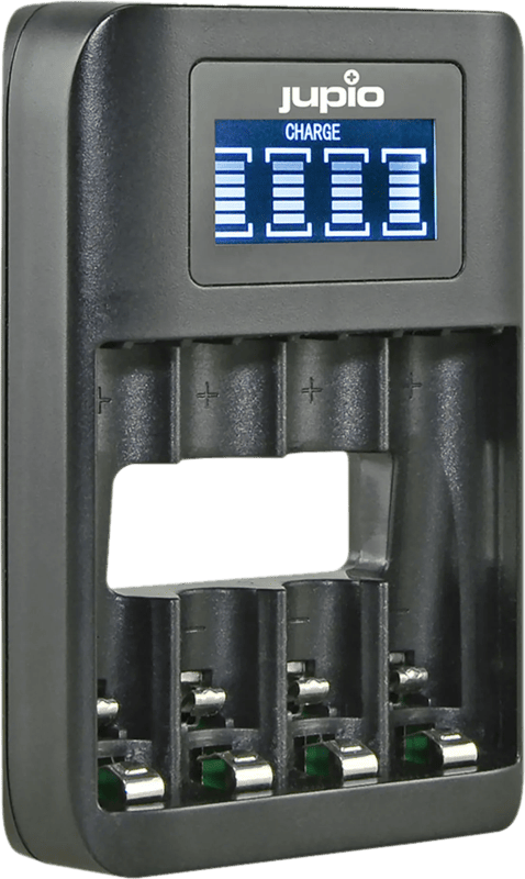 Jupio USB 4-slots Battery Fast Charger LCD