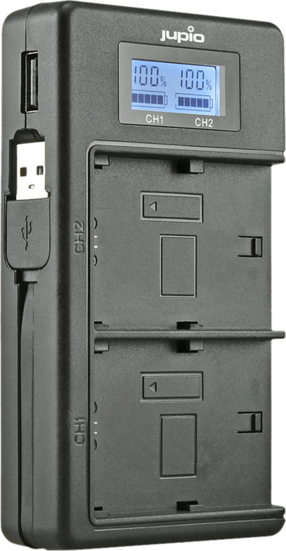 Jupio USB Duo Charger LCD voor Fujifilm NP-W126(S)