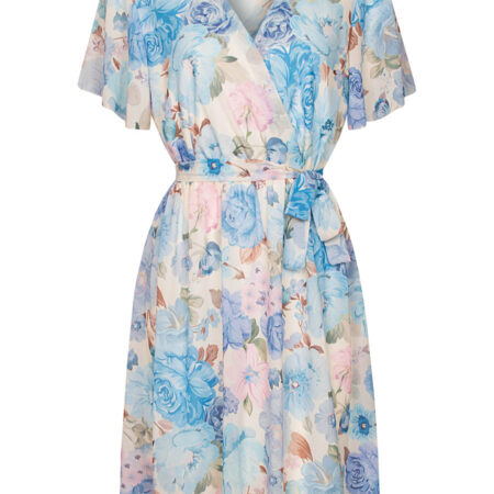 Jurk Abigail Bloemen Blauw | Fashionize