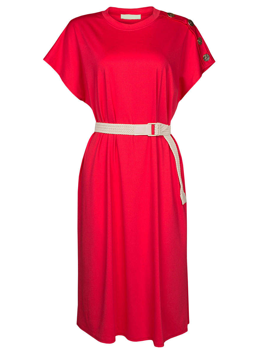 Jurk Comfy Chique Rood | Fashionize