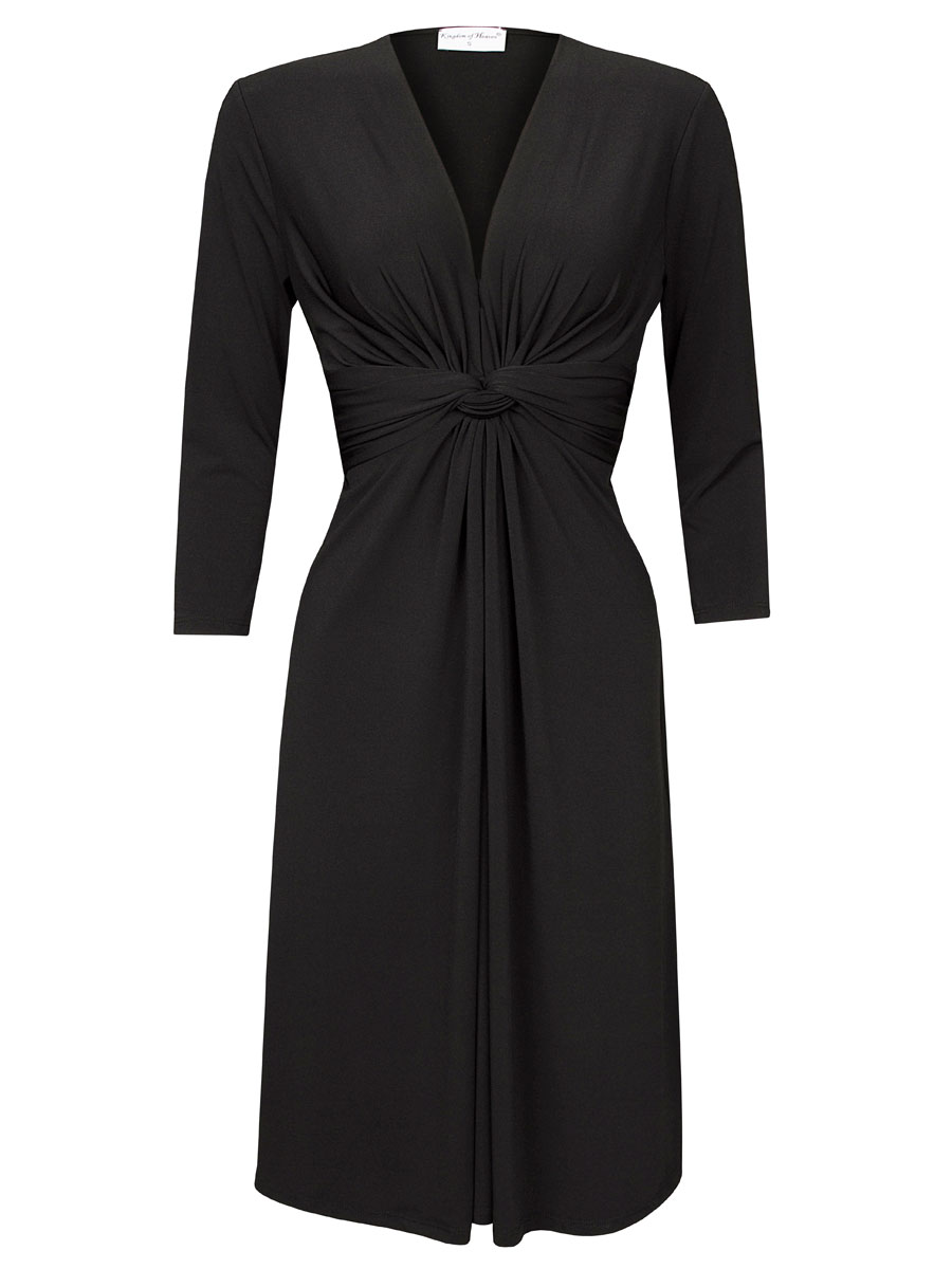 Jurk Elegant Midi Zwart | Kingdom of Heaven