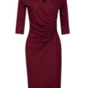 Jurk Geplooid Effen Bordeaux | Kingdom of Heaven