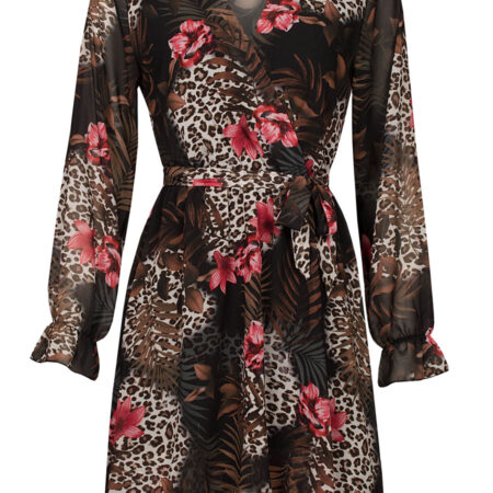 Jurk Lizzy Bloemen Zwart | Fashionize