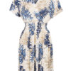 Jurk Sheila Bladeren Blauw | Fashionize