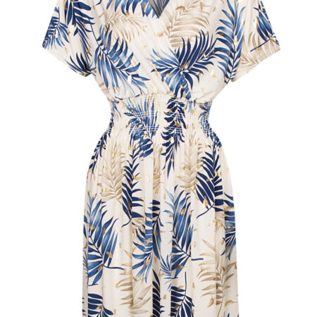 Jurk Sheila Bladeren Blauw | Fashionize