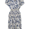 Jurk Sheila Bladeren Blauw Goud | Fashionize