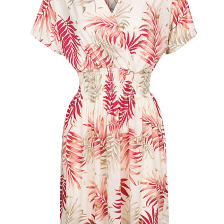 Jurk Sheila Bladeren Rood | Fashionize