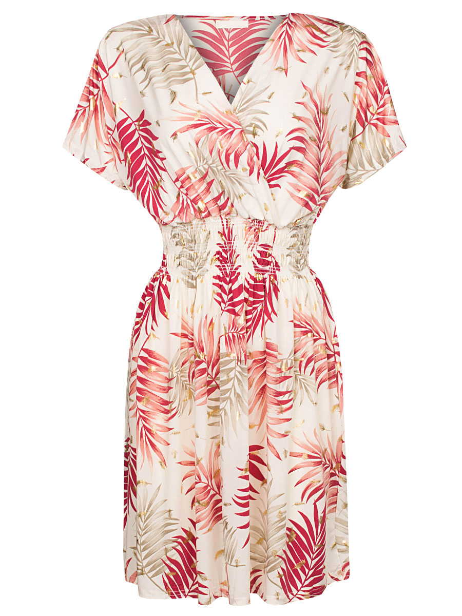 Jurk Sheila Bladeren Rood | Fashionize