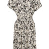 Jurk Sheila Bladeren Zwart Goud | Fashionize