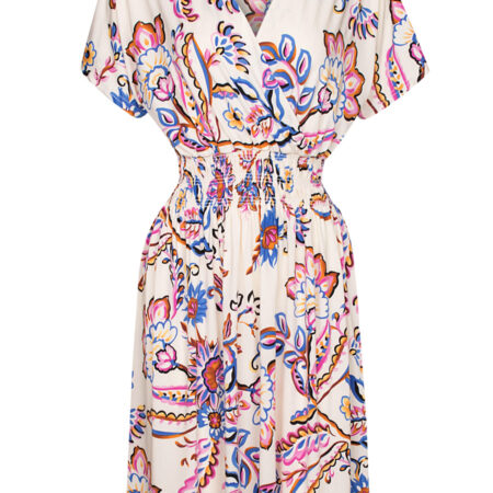Jurk Sheila Bloemen Ecru | Fashionize