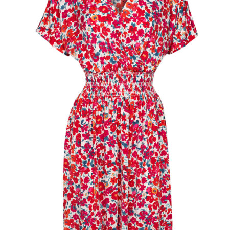 Jurk Sheila Bloemen Rood | Fashionize