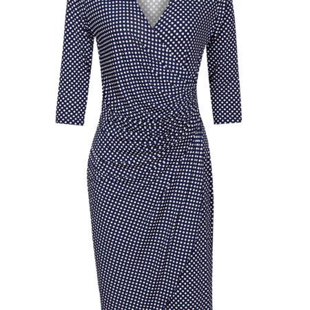 Jurk Stippen Navy mw | Kingdom of Heaven