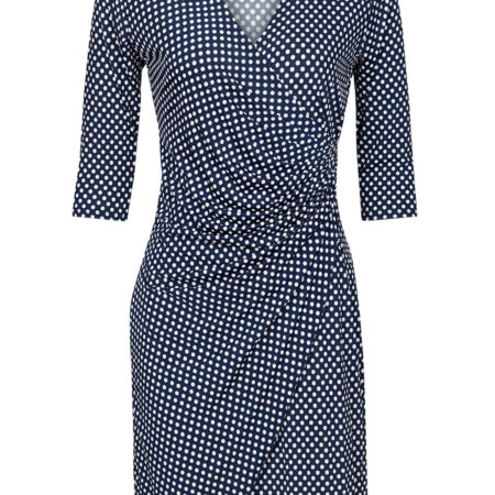 Jurk Stippen Navy mw | Fashionize