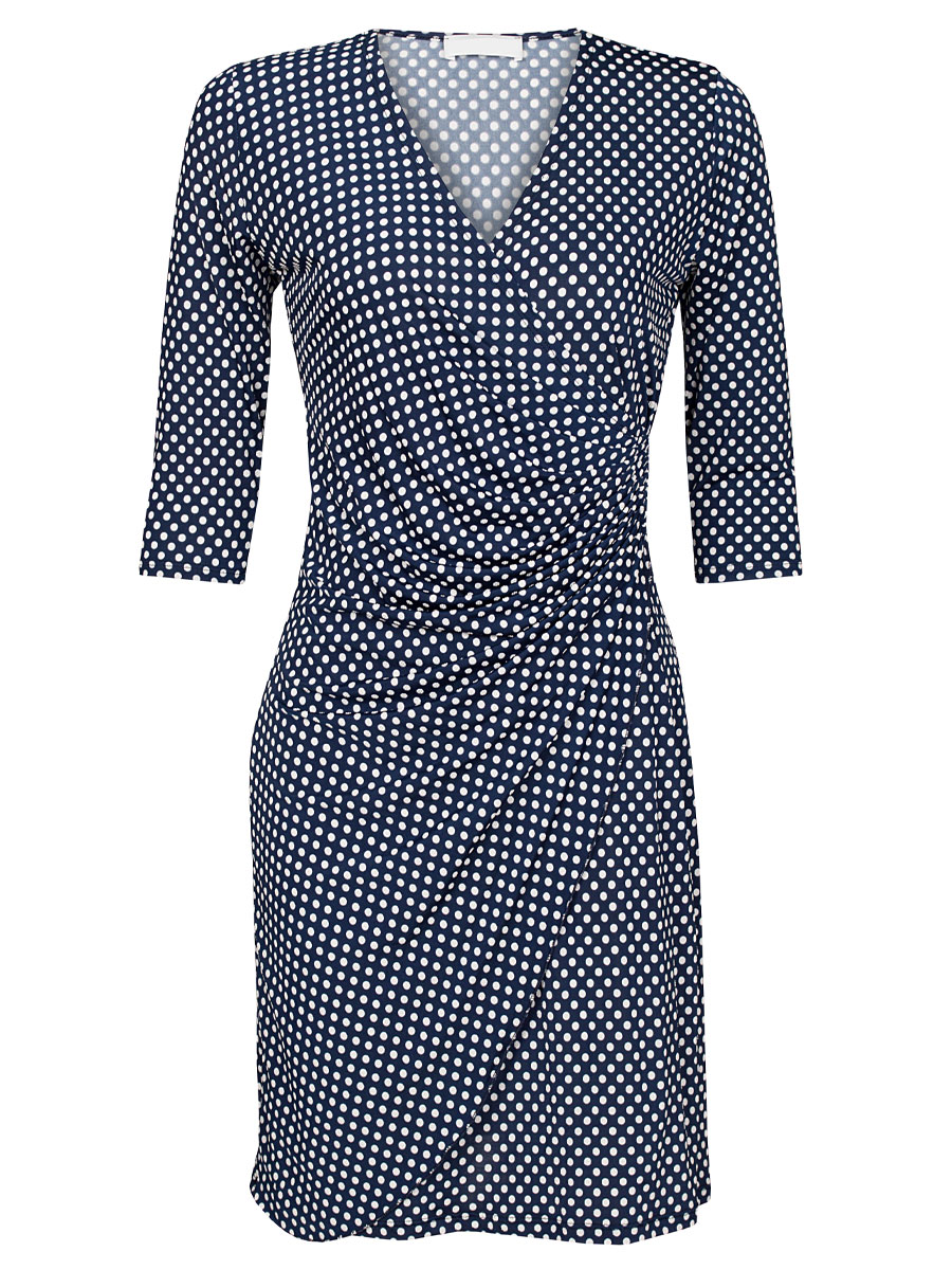 Jurk Stippen Navy mw | Fashionize