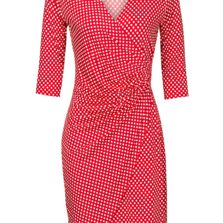 Jurk Stippen Rood mw | Fashionize