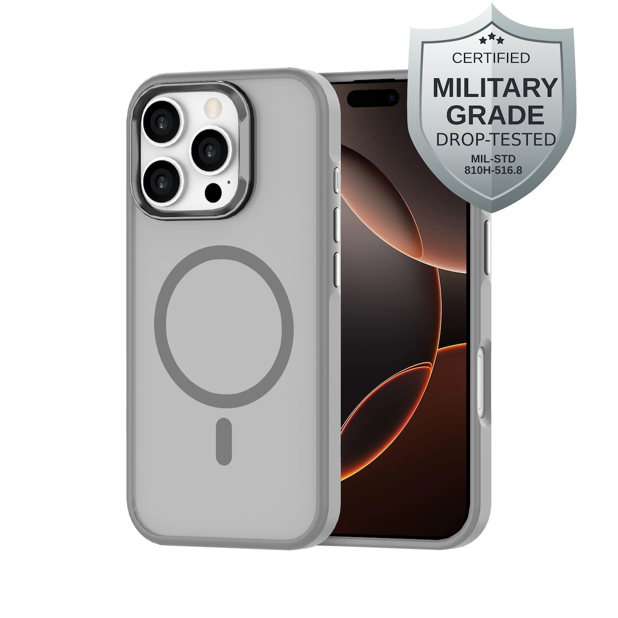 Just in Case Military Grade Case MagSafe voor Apple iPhone 16 Pro Telefoonhoesje Grijs | Just in Case