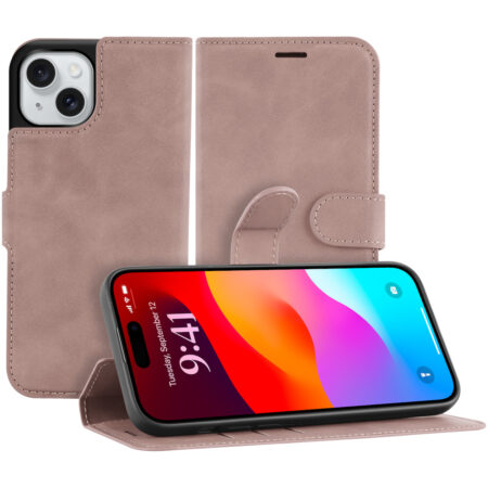 Just in Case Premium Wallet Case voor Apple iPhone 15 Telefoonhoesje Roze | Just in Case