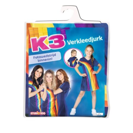 K3 Jurk Regenboog Blauw 6-8 Jaar | Studio 100