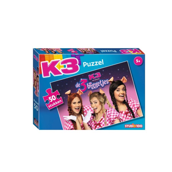 K3 Puzzel 3 Biggetjes 50 stukjes | Studio 100