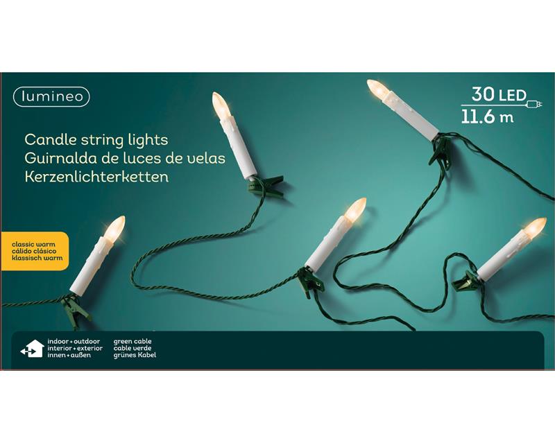 Kaarsverlichting 30LED classicwarm | Lumineo