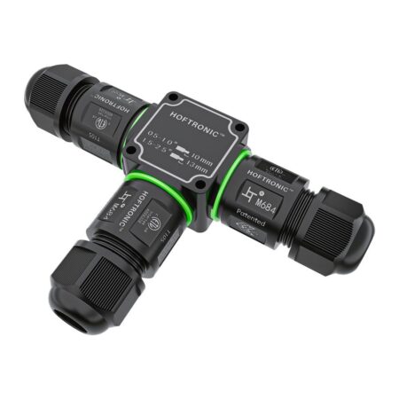 Kabelverbinder - T-vorm - IP68 waterdicht - Gereedschapsloos - Voor 2 en 3 aderige kabels (4-11mm) | HOFTRONIC