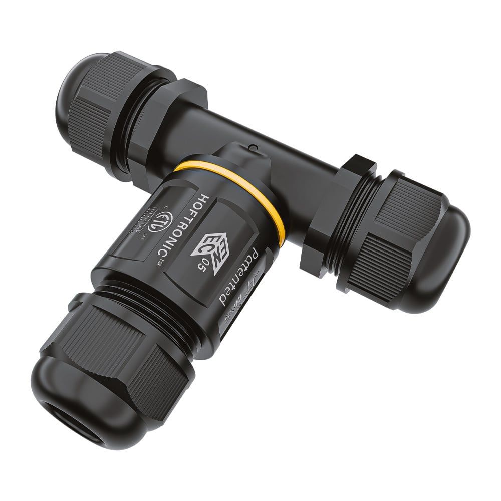 Kabelverbinder - T-vorm - IP68 waterdicht - Koppelstuk - Geschikt voor 4-12 mm kabeldikte | HOFTRONIC