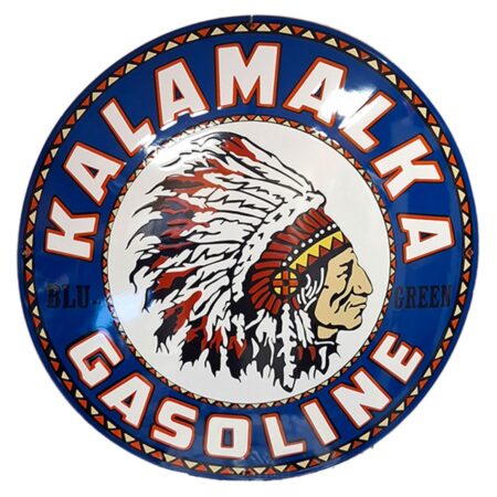 Kalamalka Gasoline Emaille Bord - Ø50cm | Fiftiesstore