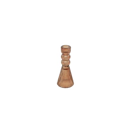 Kandelaar bruin glas H15cm | Countryfield