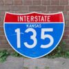 Kansas Interstate 135 Origineel Verkeersbord - 76 x 63 cm | The Dutch Pickers