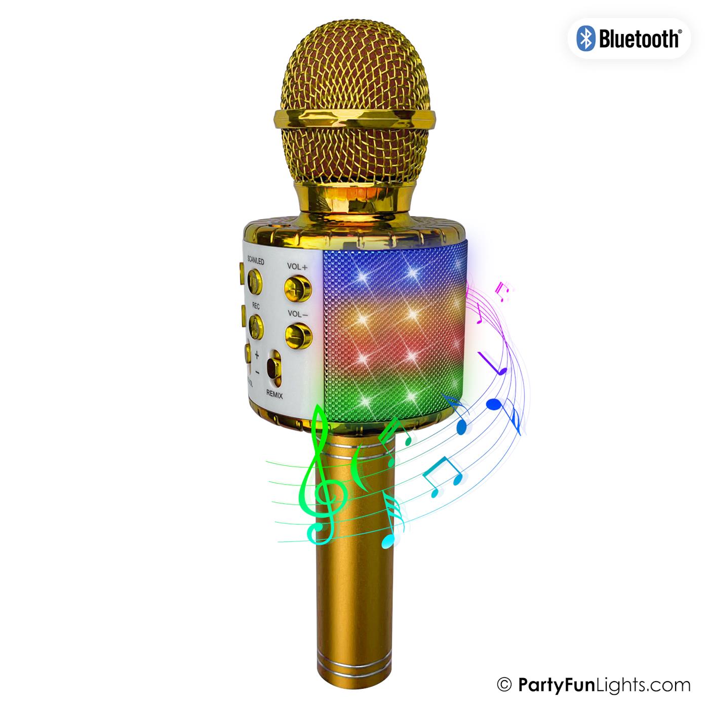 Karaoke mic luidspreker goud | PartyFun Lights