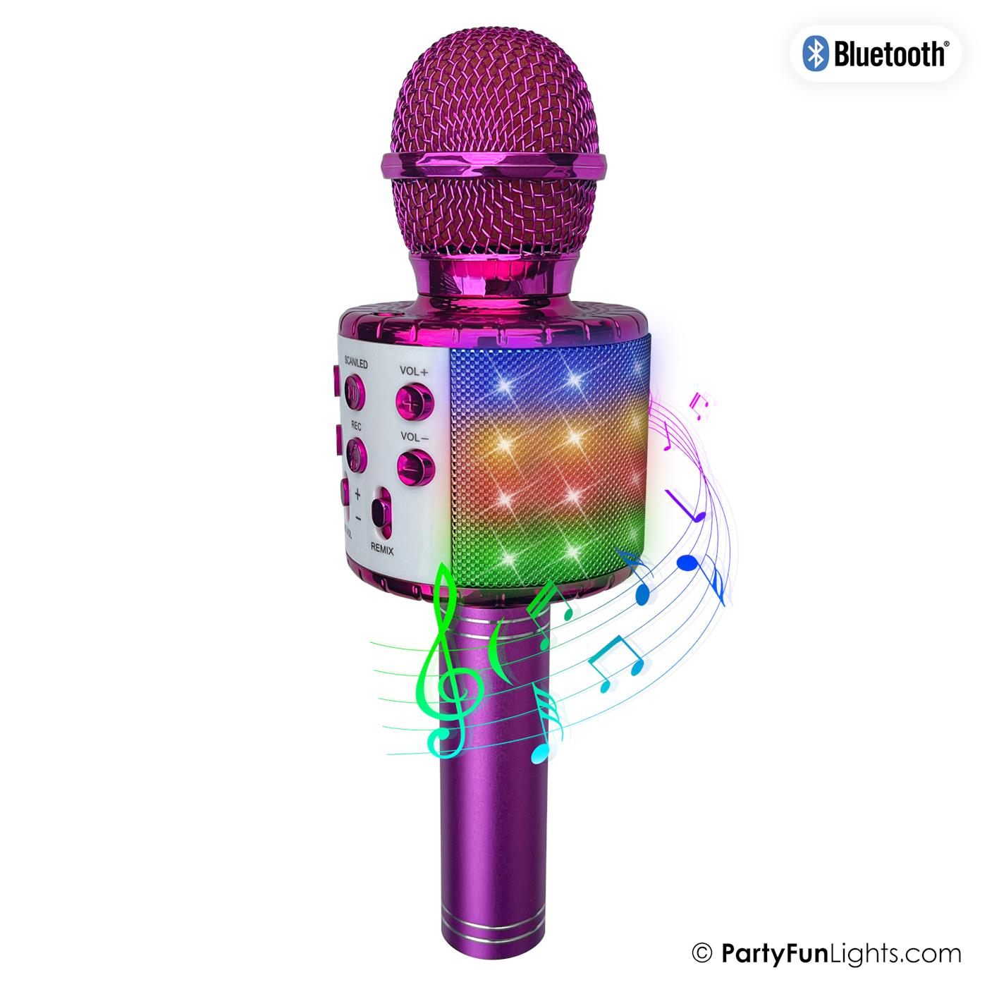 Karaoke mic party speaker roze | PartyFun Lights