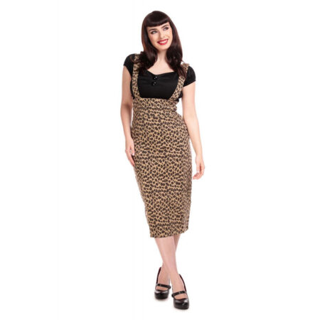 Karen Leopard Dungaree Skirt-XXS | 50% korting | Collectif