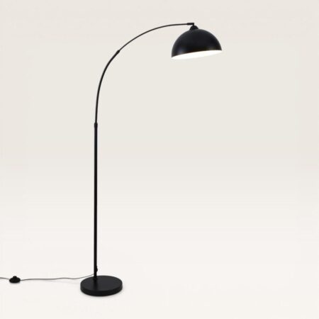 Karian - Zwarte Staande lamp Metaal 180 cm - Modern design - Woonkamer lamp - Mat - E27 fitting - Met voetschakelaar | LUSENZ