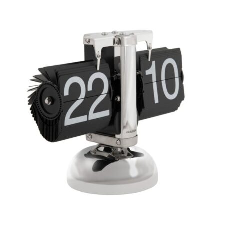 Karlsson Tafelklok Small Flip - Chrome | Fiftiesstore