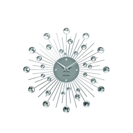 Karlsson Wand Klok Sunburst Medium 30cm - Zilver | Fiftiesstore
