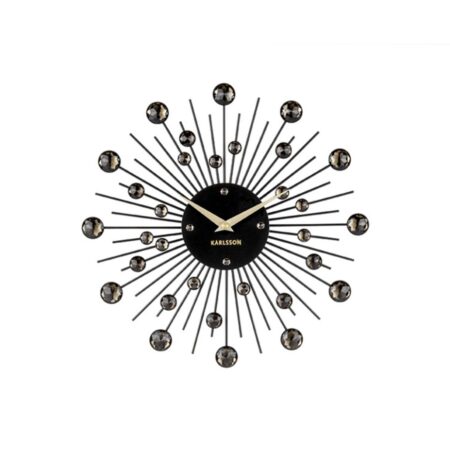 Karlsson Wand Klok Sunburst Medium 30cm - Zwart | Fiftiesstore