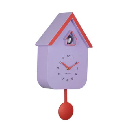 Karlsson Wandklok Dupla Color Cuckoo (Paars) Ø21.5cm | Fiftiesstore