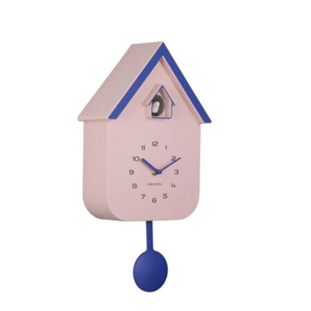 Karlsson Wandklok Dupla Color Cuckoo (Roze) Ø21.5cm | Fiftiesstore