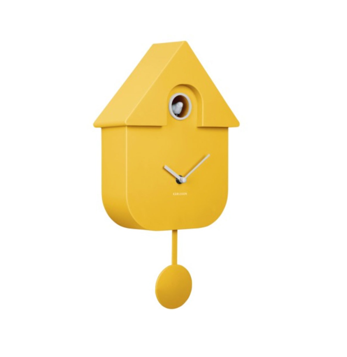 Karlsson Wandklok Modern Cuckoo - Geel | Fiftiesstore