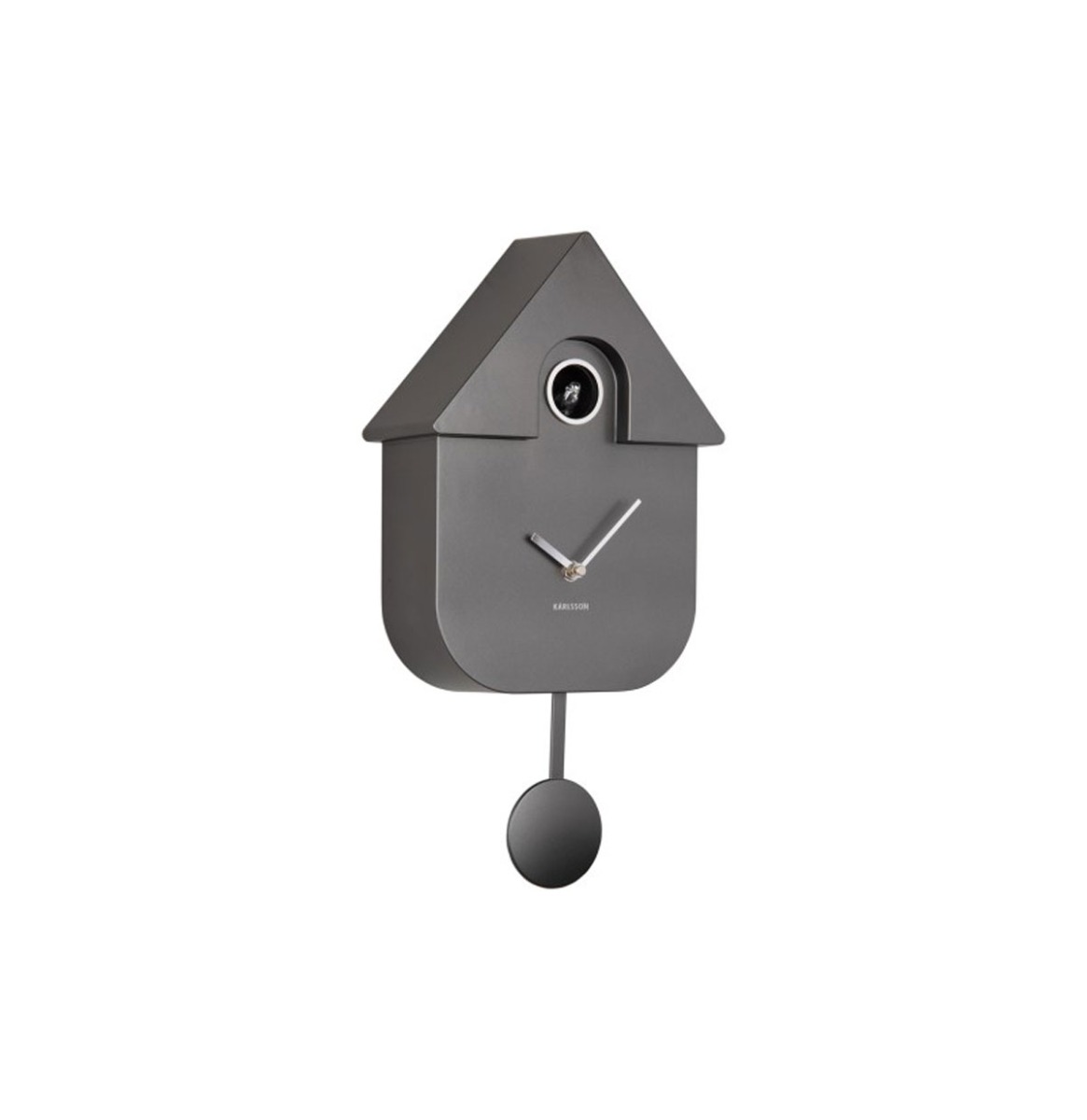 Karlsson Wandklok Modern Cuckoo - Metallic Donker Grijs | Fiftiesstore