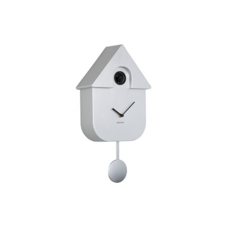 Karlsson Wandklok Modern Cuckoo - Metallic Zilver | Fiftiesstore