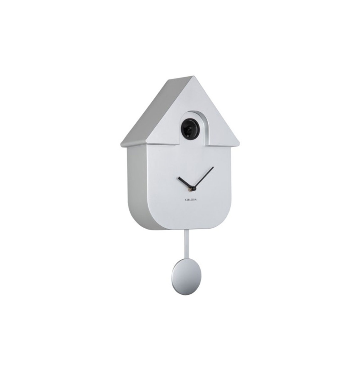 Karlsson Wandklok Modern Cuckoo - Metallic Zilver | Fiftiesstore