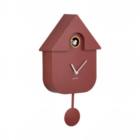 Karlsson Wandklok Modern Cuckoo - Oker Rood | Fiftiesstore