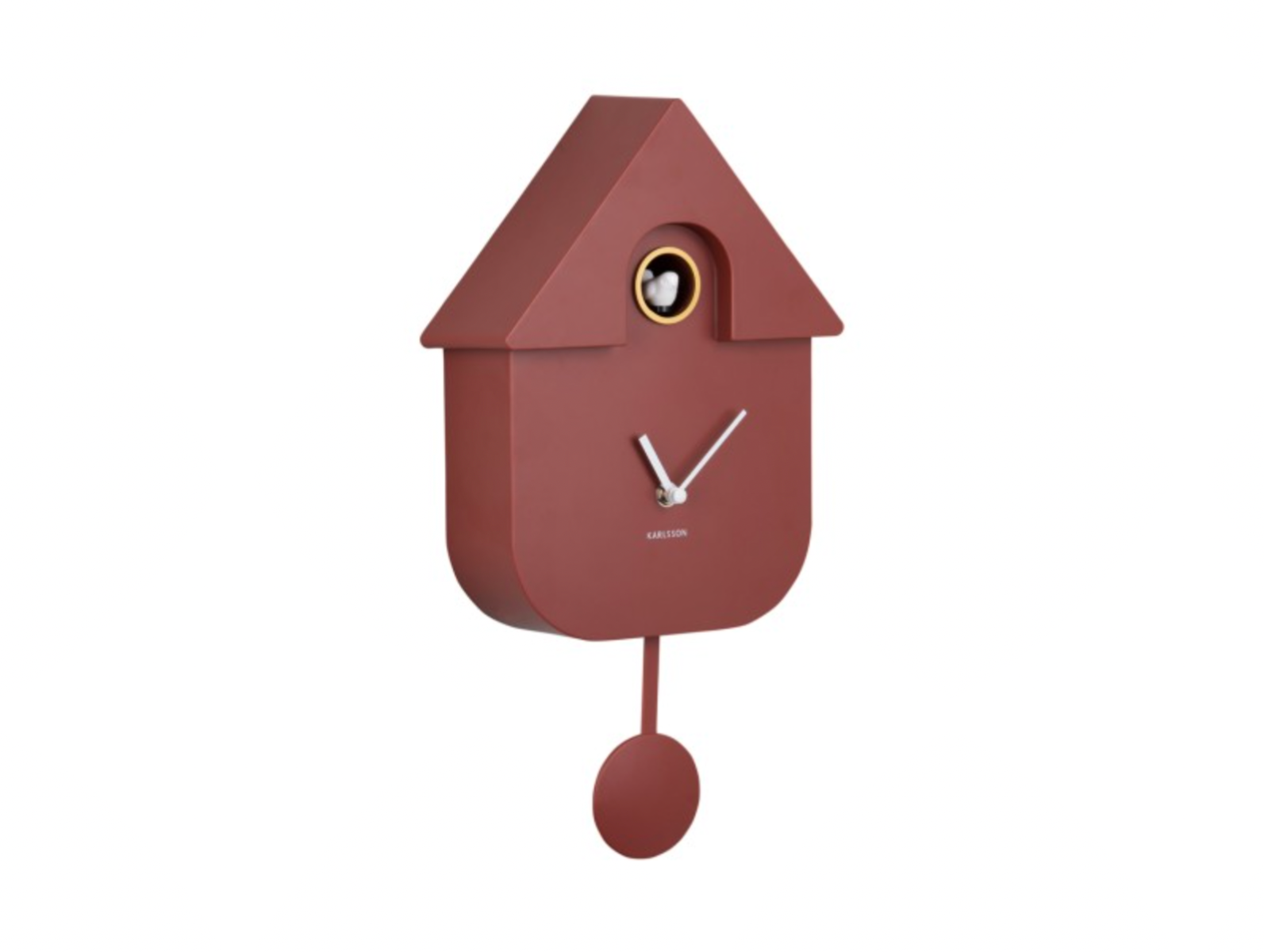 Karlsson Wandklok Modern Cuckoo - Oker Rood | Fiftiesstore